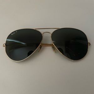 Ray-ban aviator OVERSIZED polarized in dark green with gold frame